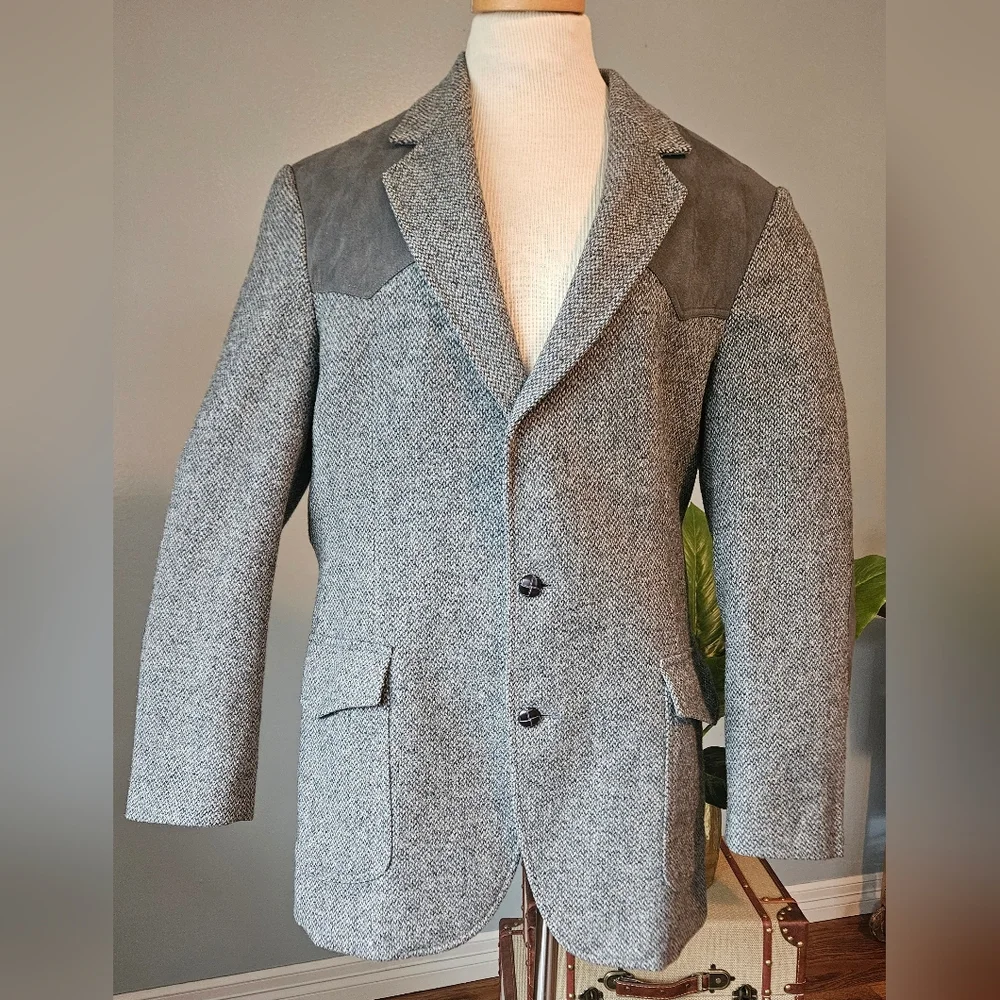 PENDLETON Vintage Western Blazer With Suede Patch Elbows & Shoulder! - Picture 1 of 15